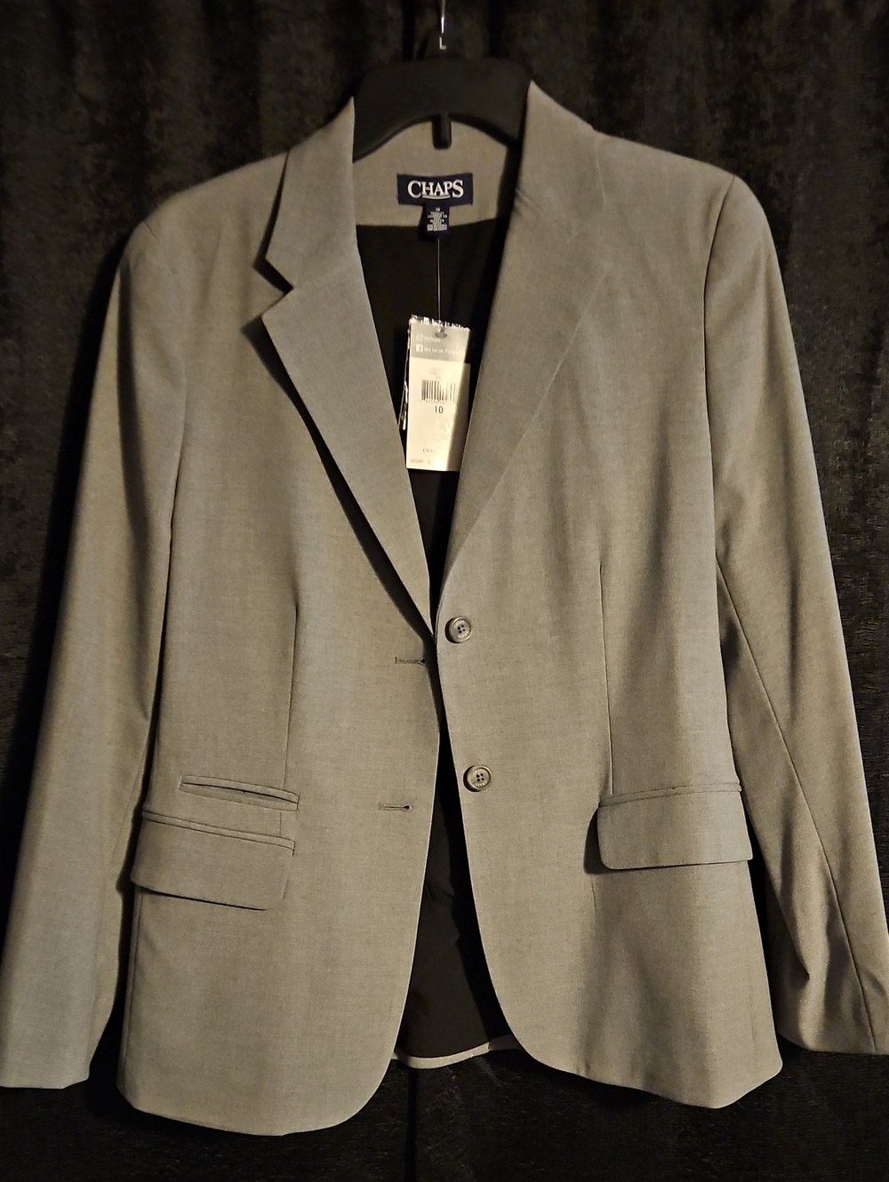 CHAPS Woman's Gray Two-Button Blazer